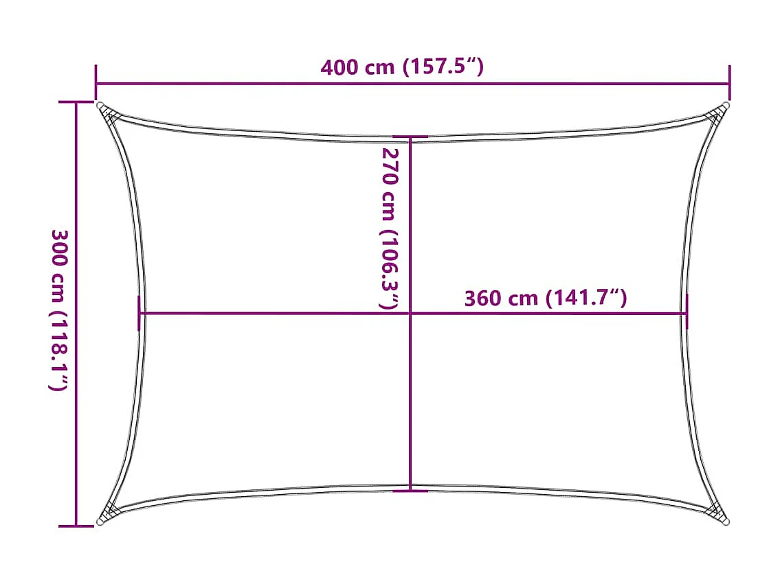 Sonnensegel 160 g/m² Rot 3x4 m HDPE