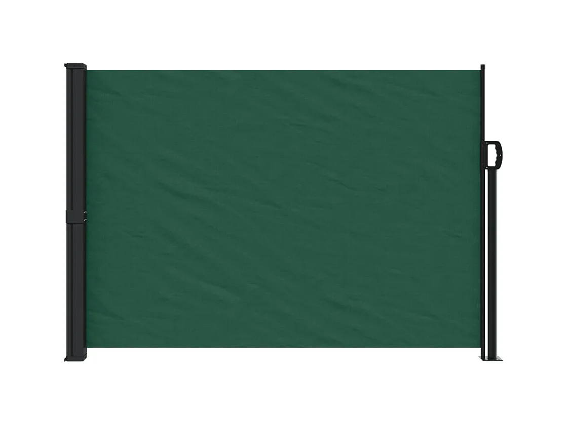 Dunkelgrüne einziehbare Seitenmarkise 140x600 cm