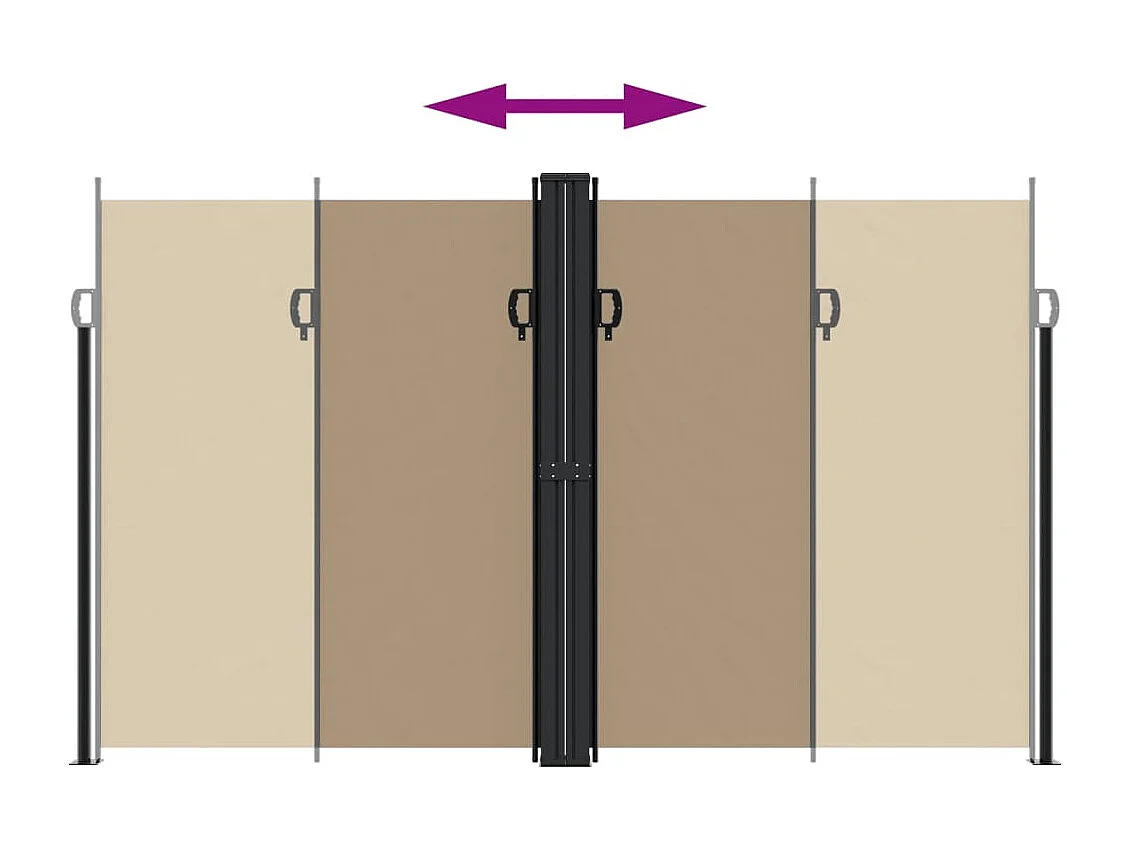 Toldo lateral retrátil cinza 200x1000 cm
