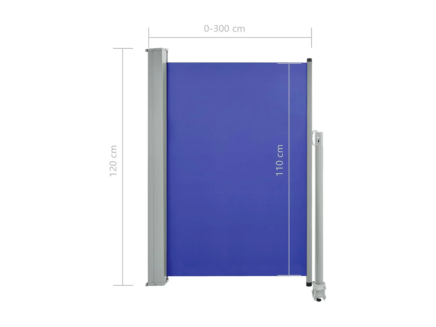 Toldo de terraza lateral retráctil 120x300 cm Azul