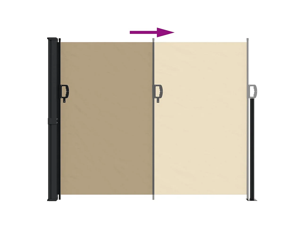 Auvent latéral rétractable beige 160x500 cm