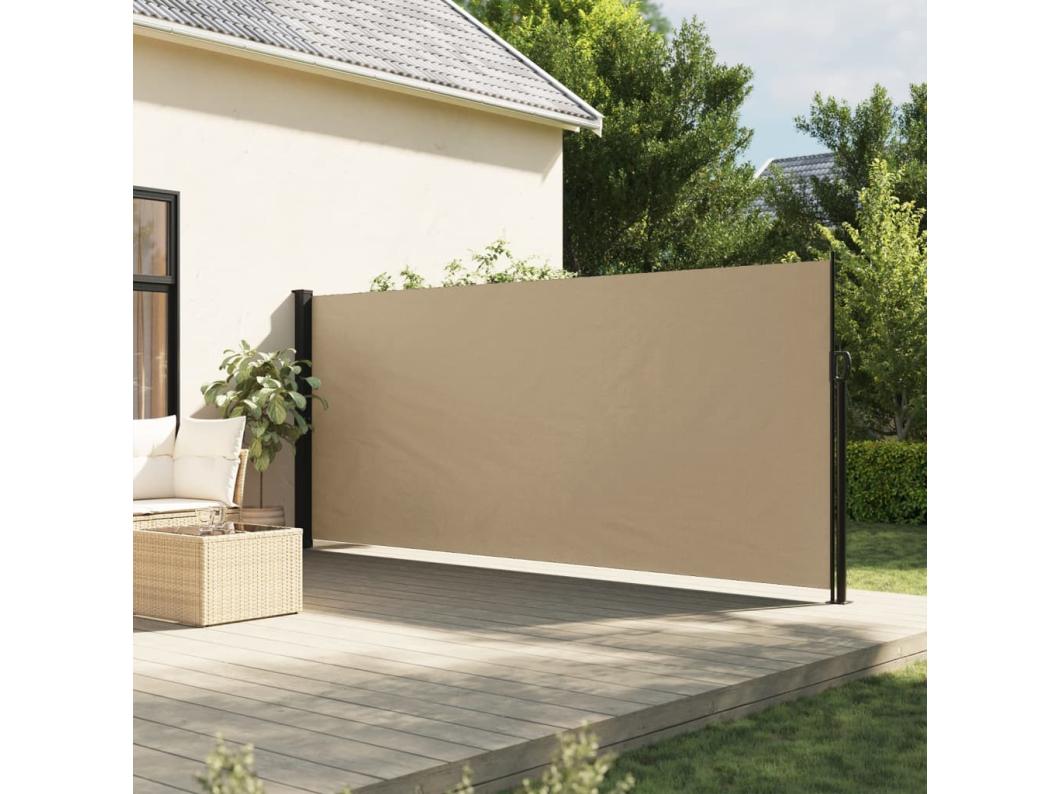Toldo lateral retráctil beige 160x500 cm