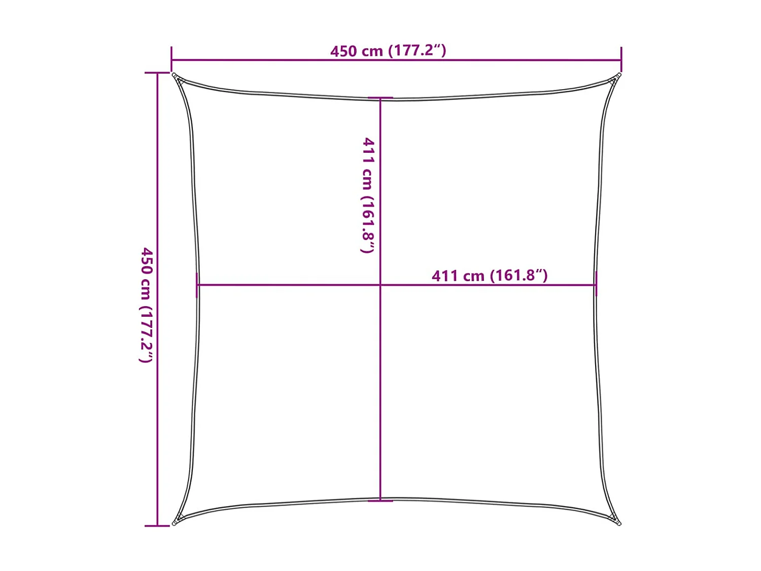 Voile d'ombrage sable 4,5x4,5 m 100 % polyester oxford