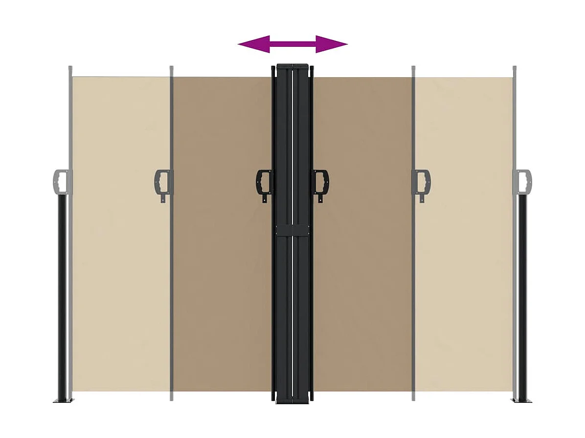 Auvent latéral rétractable taupe 180x1000 cm
