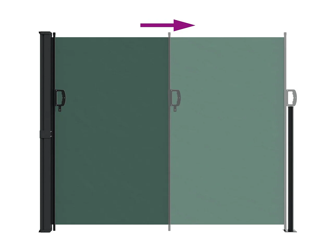 Toldo lateral retráctil verde oscuro 160x500 cm