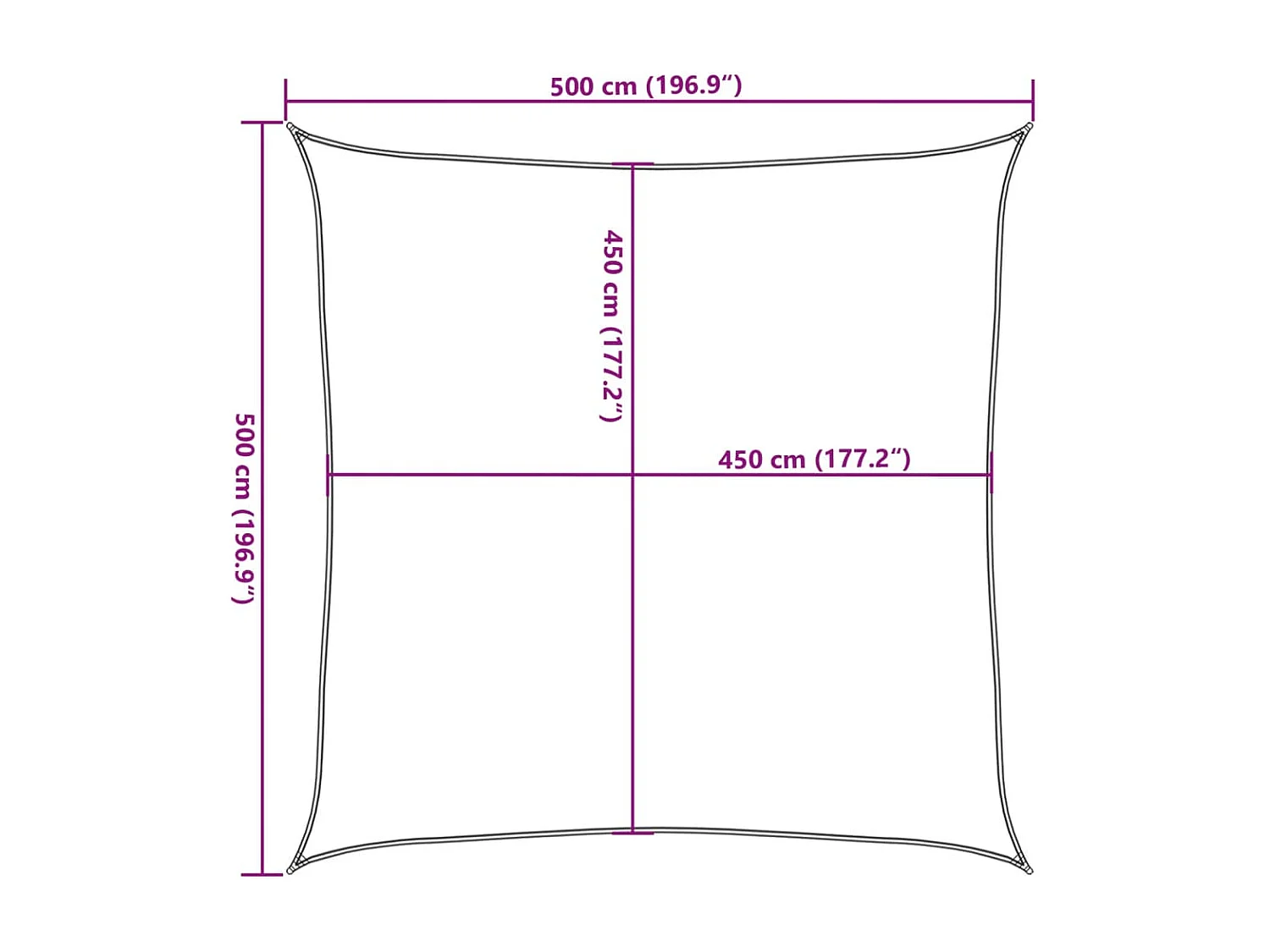 Sonnensegel 160 g/m² Braun 5x5 m HDPE