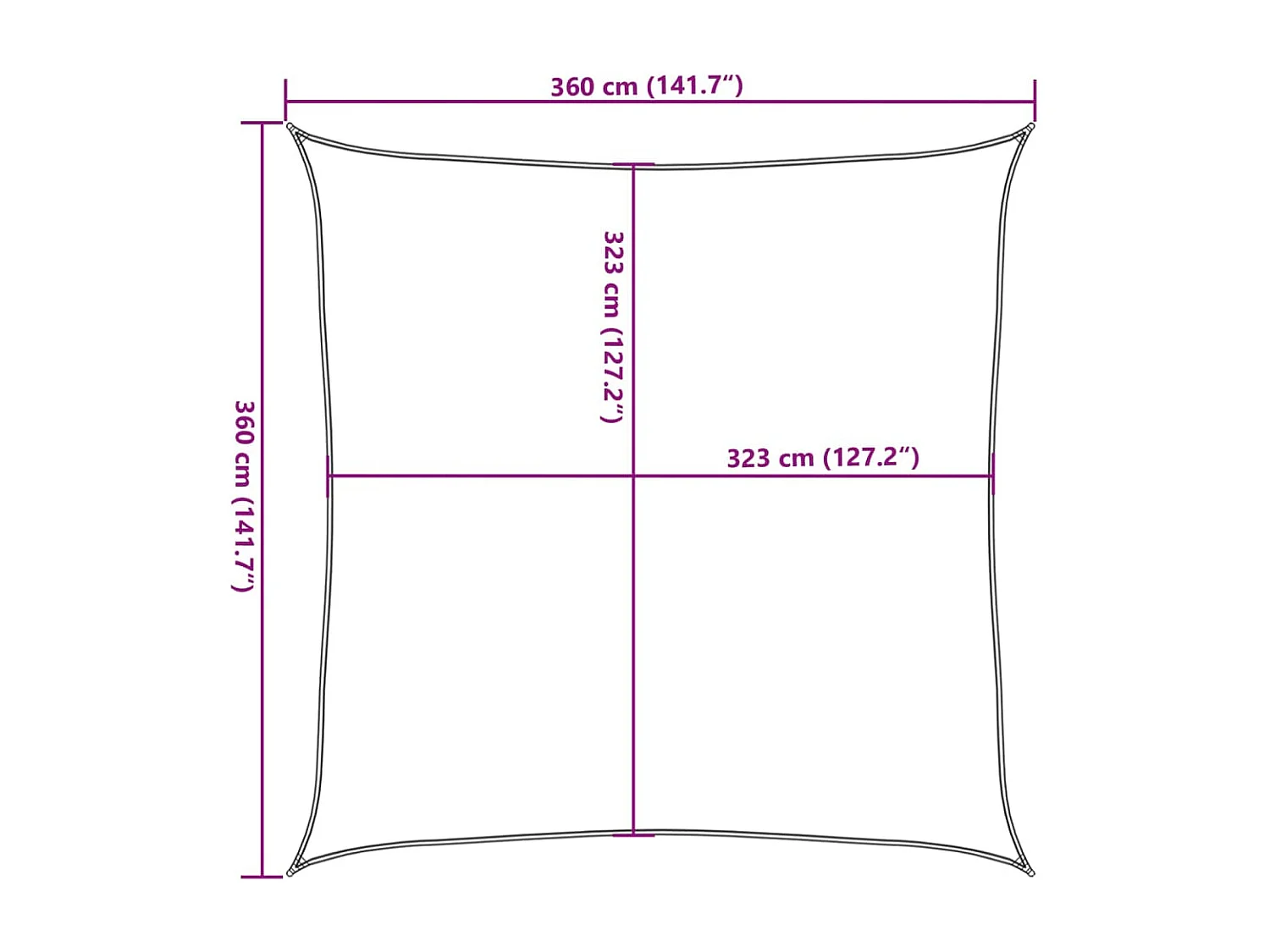 Voile d'ombrage sable 3,6x3,6 m 100 % polyester oxford