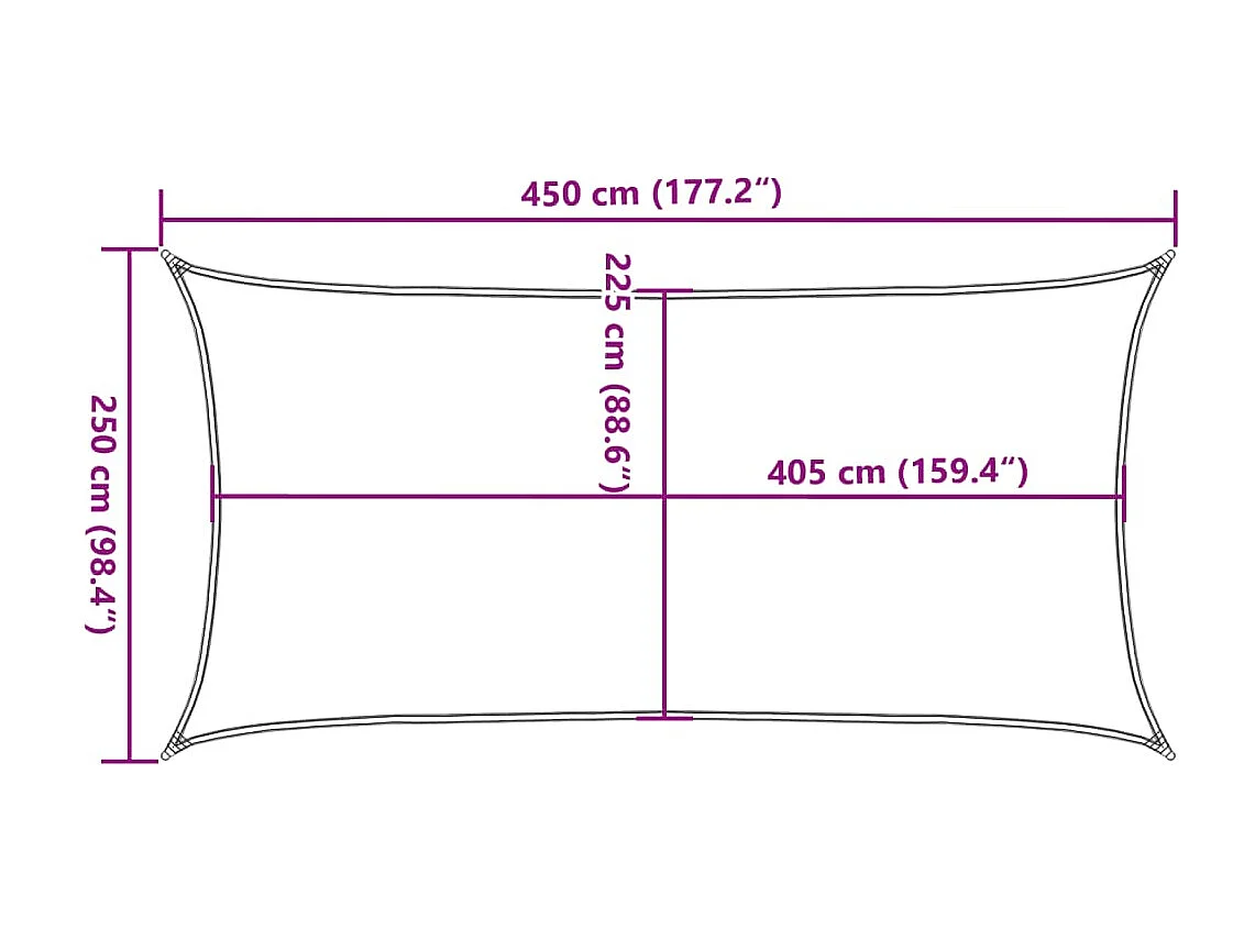 Voile d'ombrage 160 g/m² Marron 2,5x4,5 m PEHD