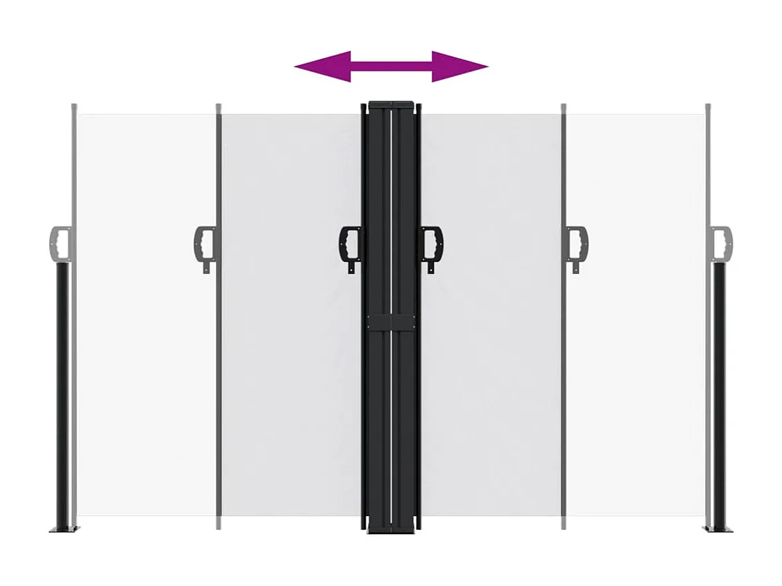 Toldo lateral retrátil branco 160x600 cm