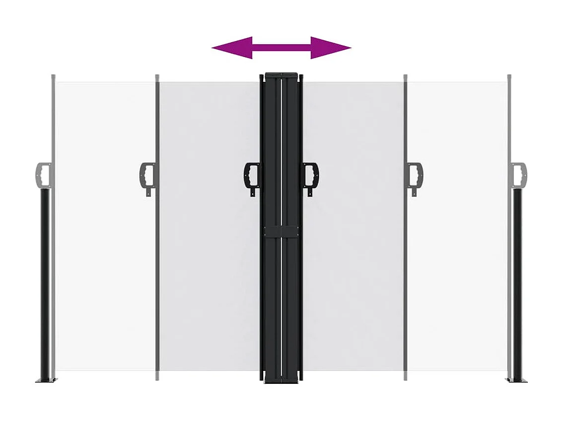 Toldo lateral retrátil branco 160x600 cm