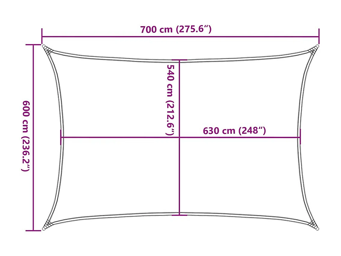 Voile d'ombrage 160 g/m² Marron 6x7 m PEHD