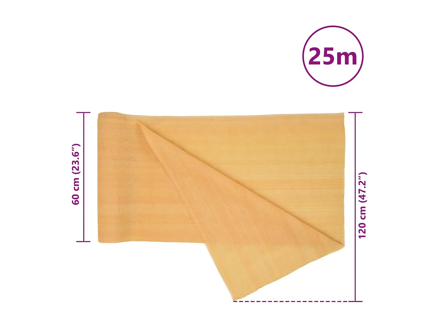 Rede de privacidade de areia 1,2x25 m HDPE 75 g/m²