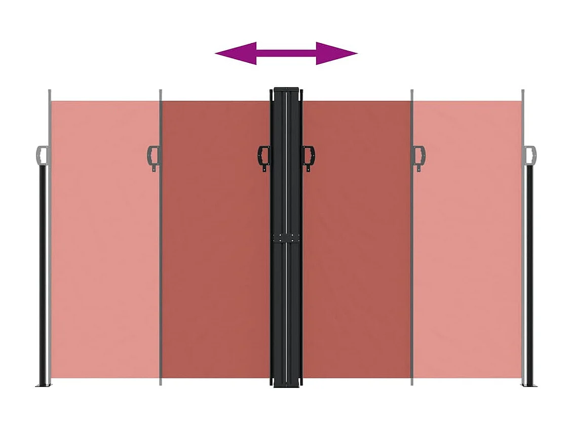 Tenda laterale retrattile in terracotta 200x600 cm