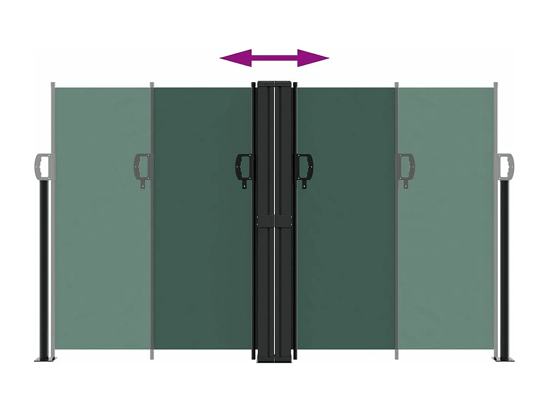 Tenda laterale retrattile verde scuro 140x600 cm
