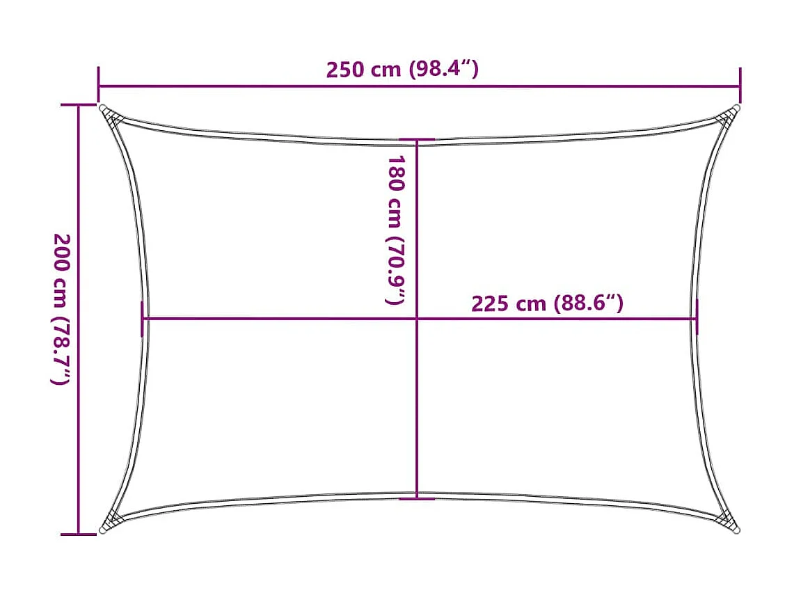 Voile d'ombrage 160 g/m² Bleu 2x2,5 m PEHD