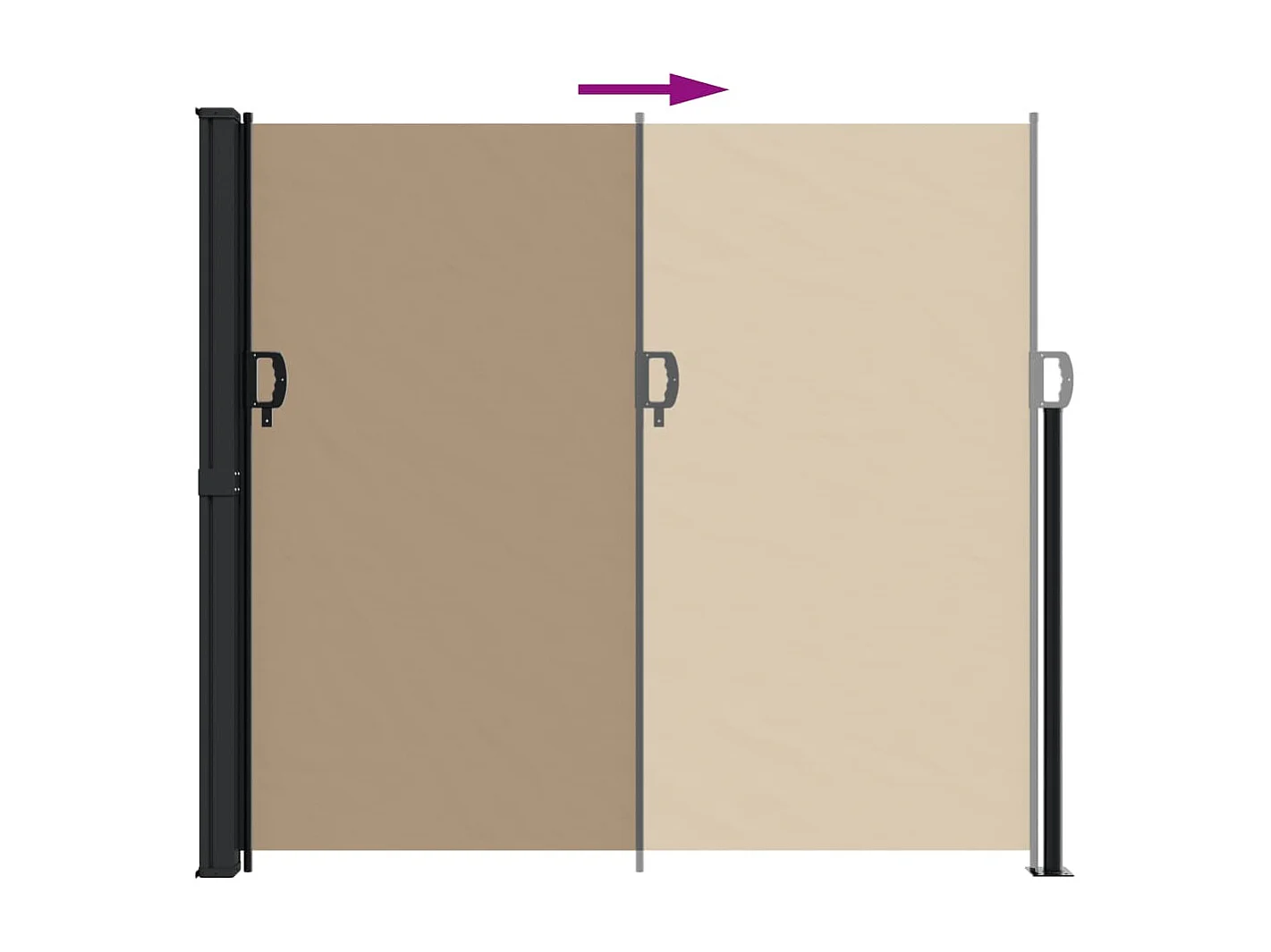 Tenda laterale retrattile tortora 180x300 cm