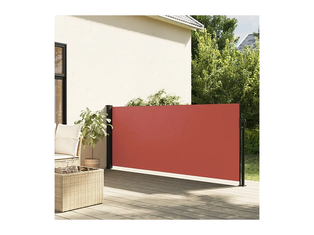 Auvent latéral rétractable terre cuite 140x600 cm