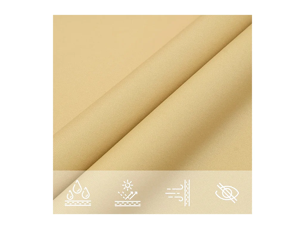 Voile d'ombrage sable 4x4x4 m 100 % polyester oxford