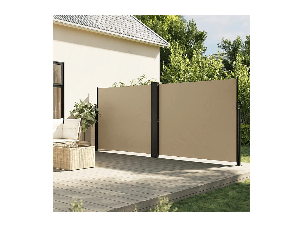 Auvent latéral rétractable beige 160x1200 cm