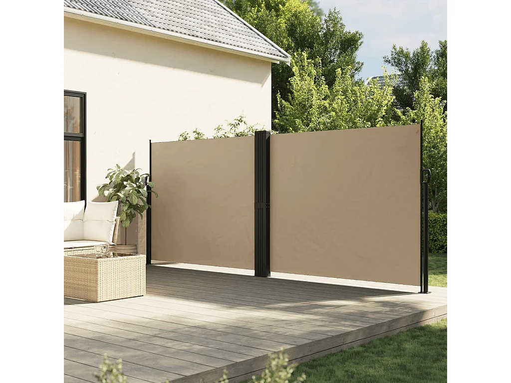 Toldo lateral retrátil bege 160x1200 cm