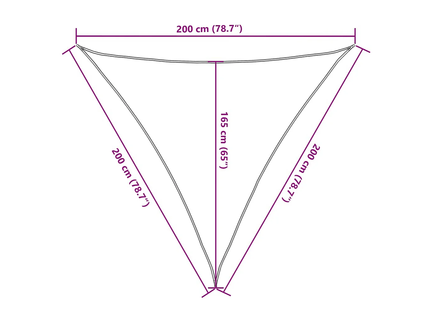 Voile d'ombrage crème 2x2x2 m 100 % polyester oxford