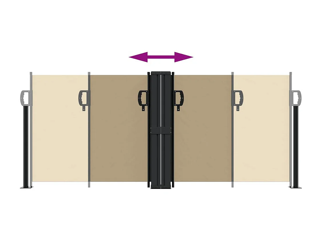 Toldo lateral retrátil bege 100x600 cm