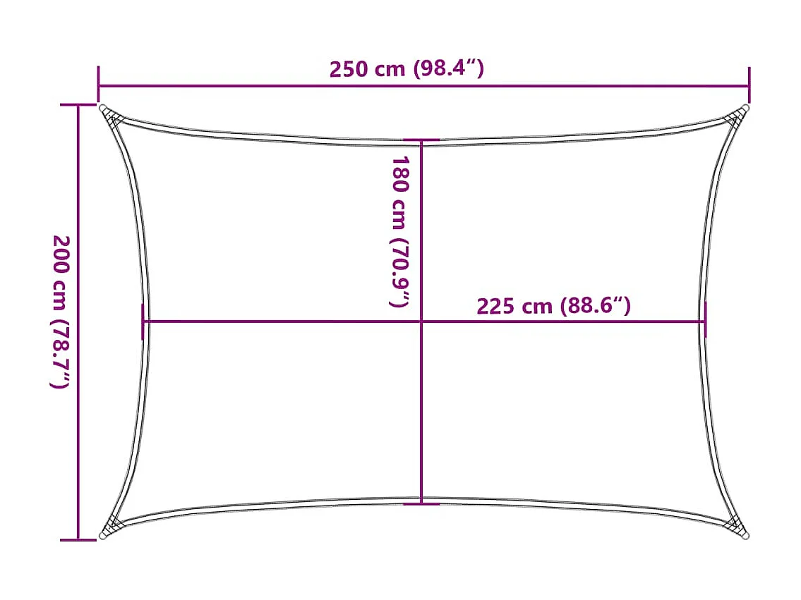 Voile d'ombrage 160 g/m² Noir 2x2,5 m PEHD
