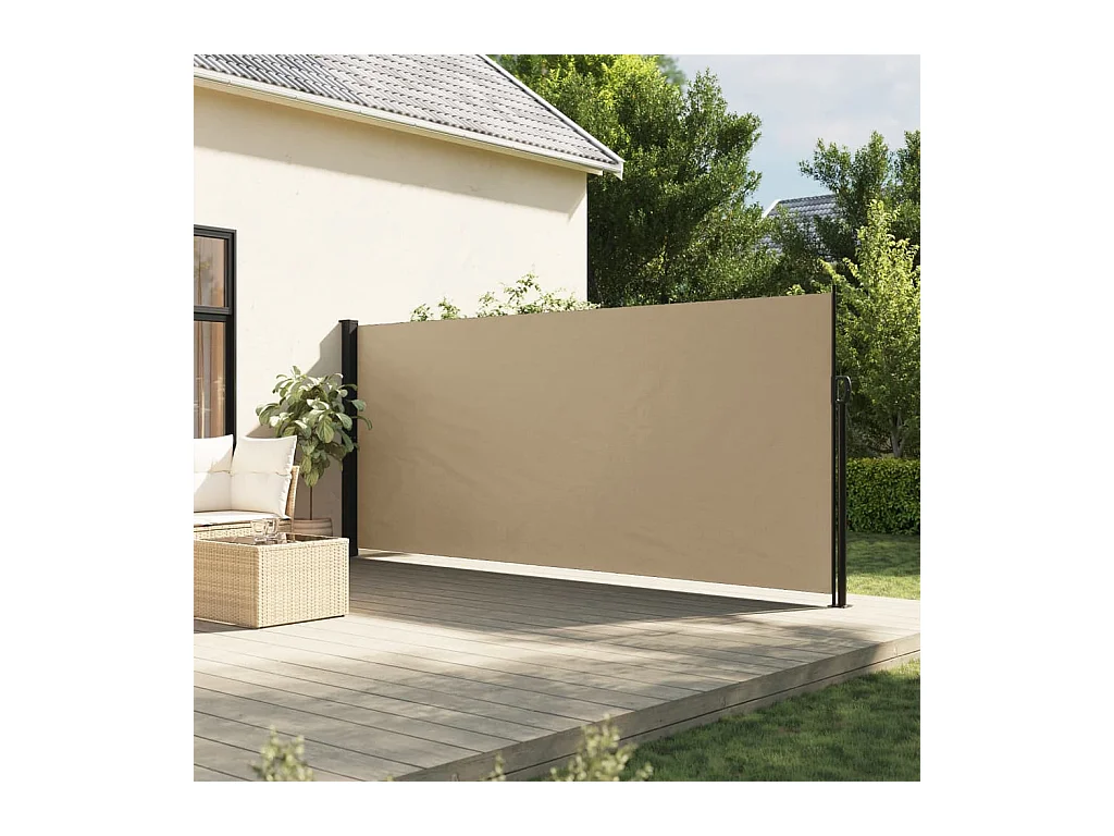 Auvent latéral rétractable beige 160x300 cm