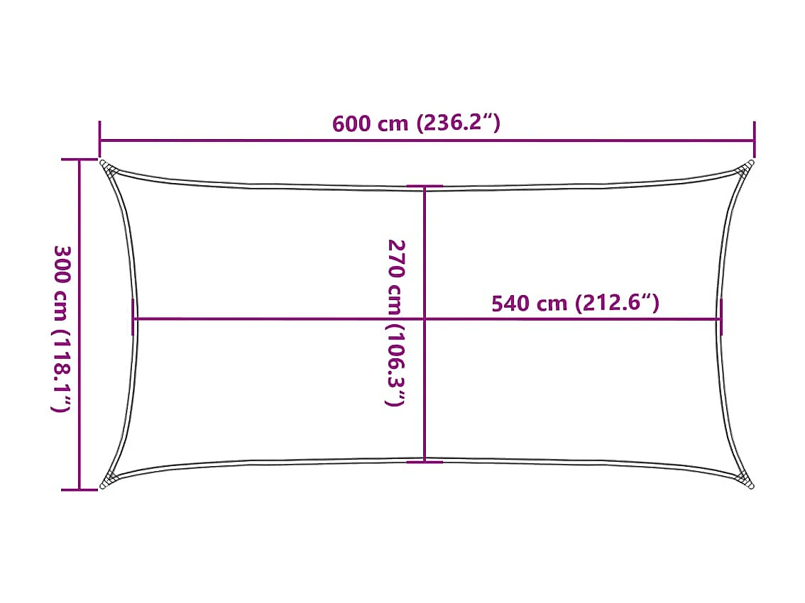 Vela de sombra 160 g/m² Terracota 3x6 m HDPE