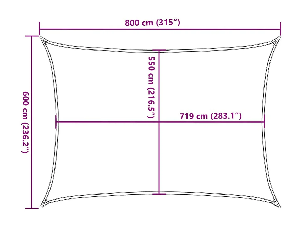 Voile d'ombrage 160 g/m² Vert foncé 6x8 m PEHD