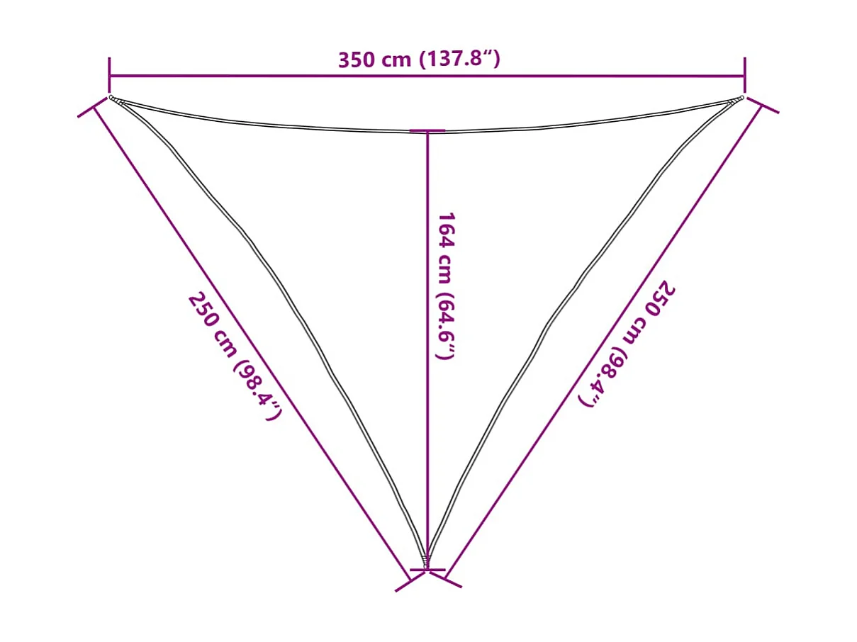 Vela de sombra de areia 2,5x2,5x3,5 m 100% poliéster oxford