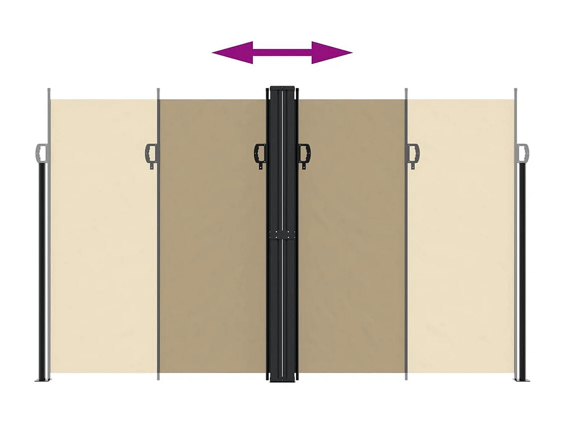 Tenda laterale retrattile beige 200x600 cm