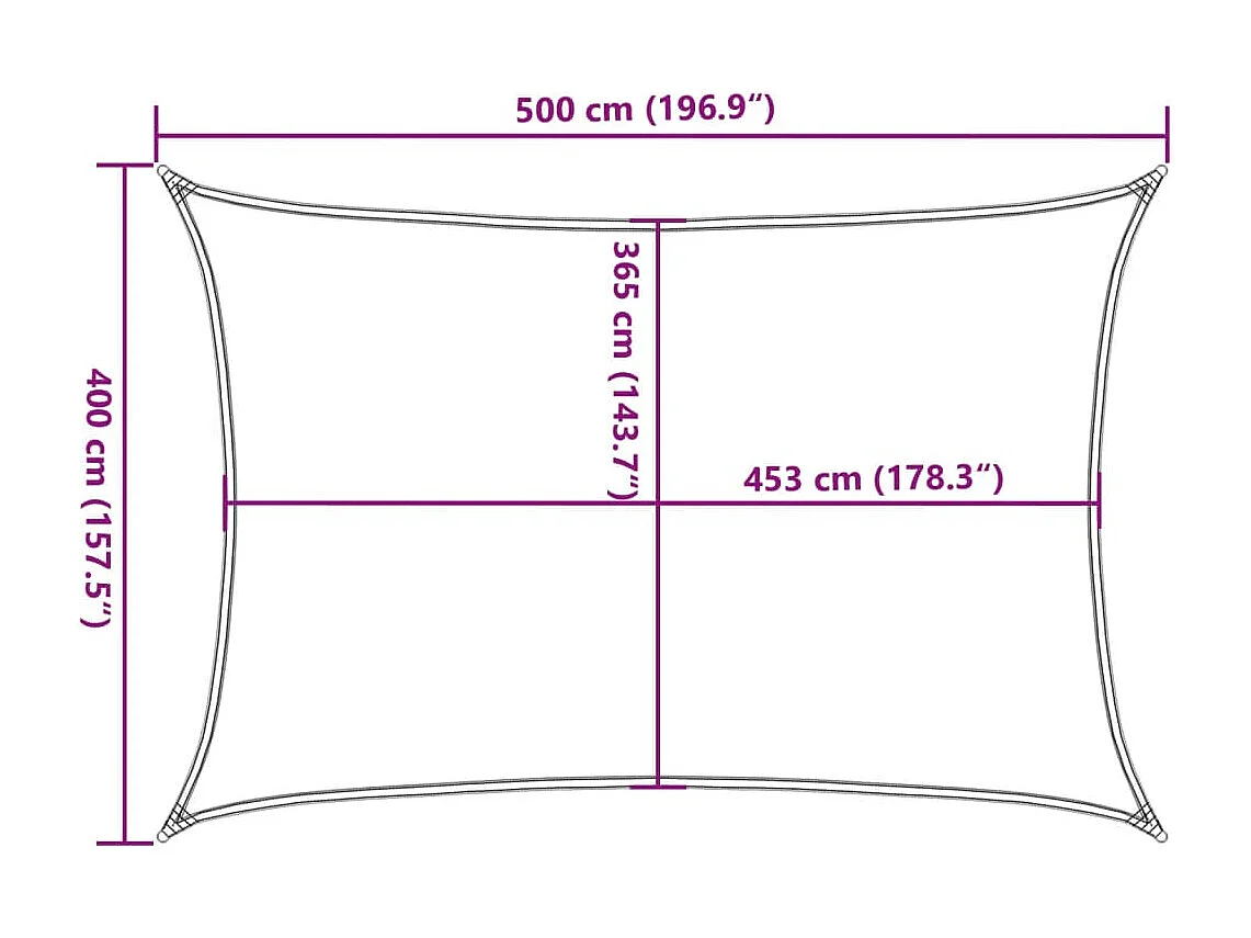 Vela ombreggiante grigio chiaro 5x4 m 100% poliestere oxford