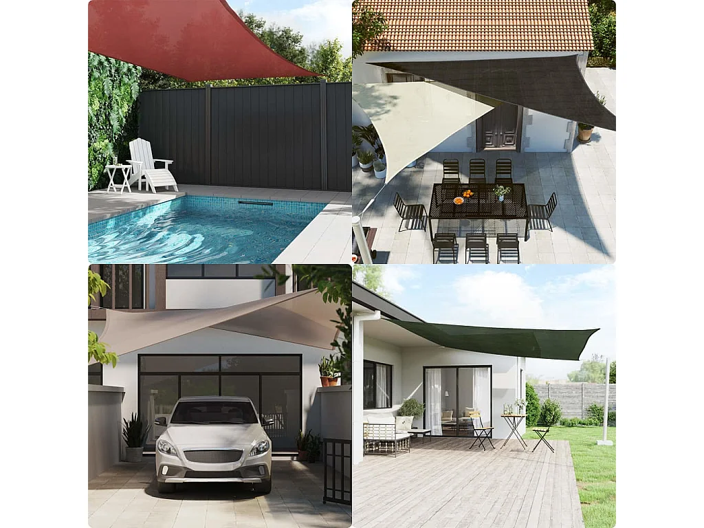 Vela de sombra 160 g/m² areia quadrada 3x3 m HDPE