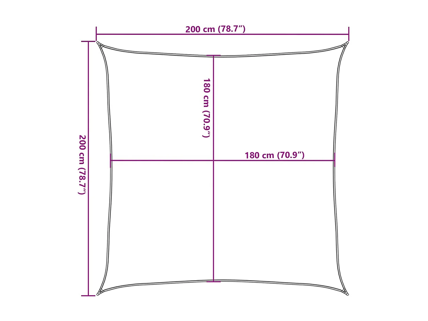 Voile d'ombrage 160 g/m² carré gris clair 2x2 m PEHD