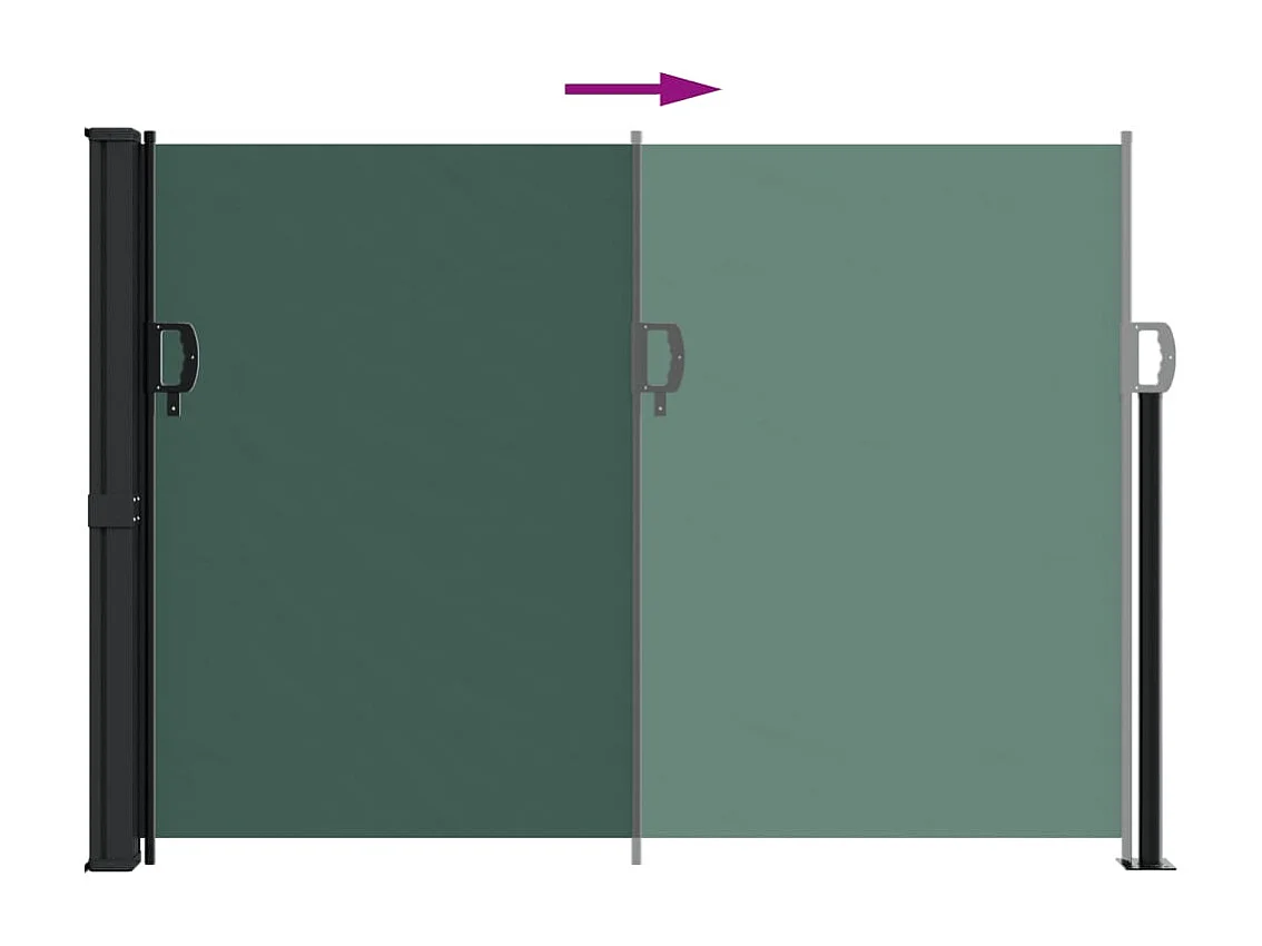 Toldo lateral retráctil verde oscuro 140x300 cm