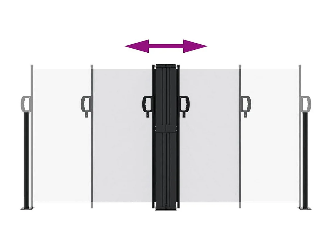 Toldo lateral retráctil blanco 120x1000 cm