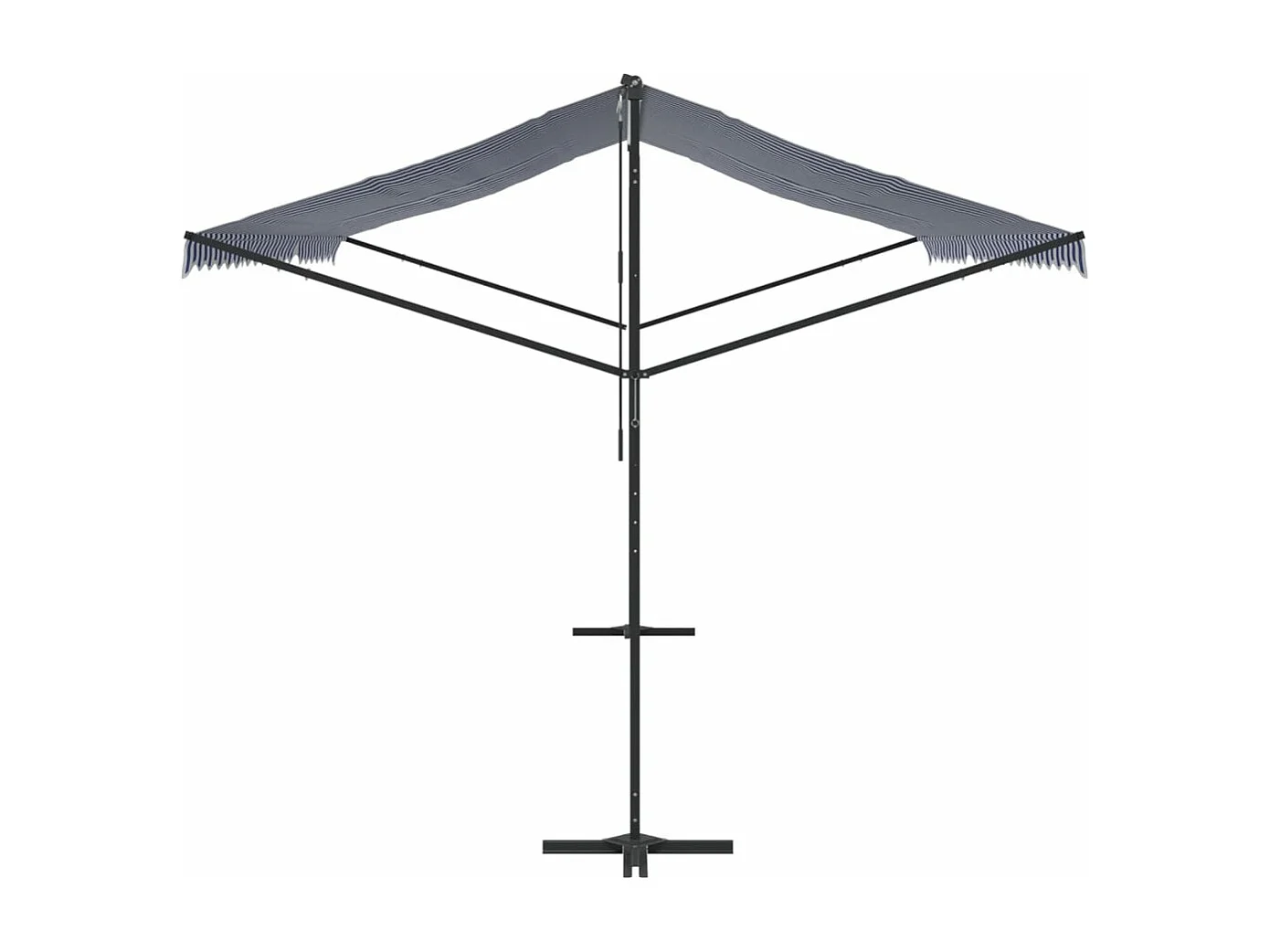 Tenda da sole autoportante blu e bianca 500x300 cm in tessuto e acciaio