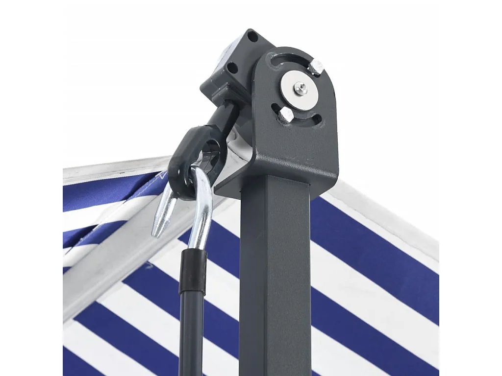 Auvent autoportant bleu et blanc 500x300 cm tissu et acier