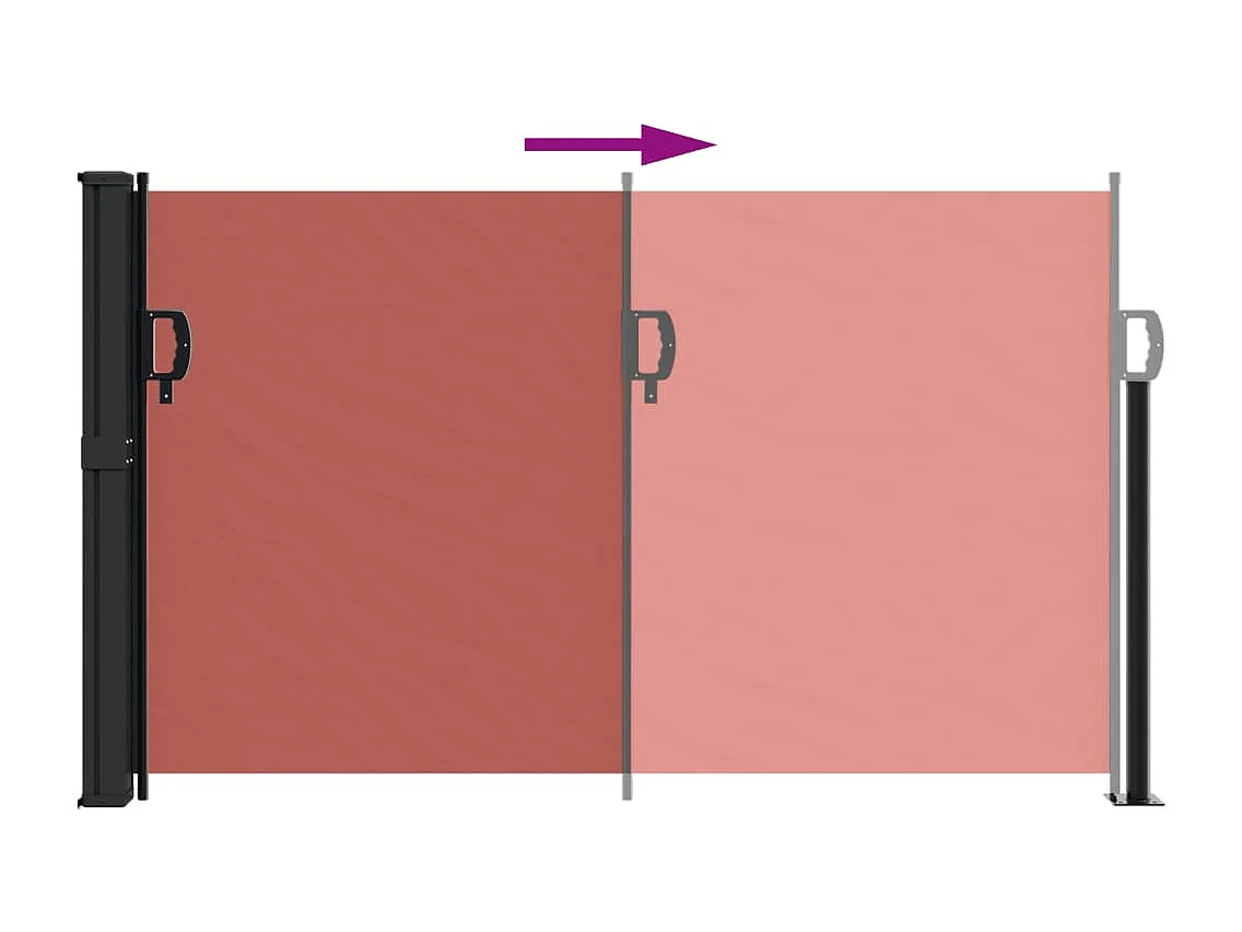 Einziehbare Seitenmarkise aus Terrakotta, 120 x 500 cm