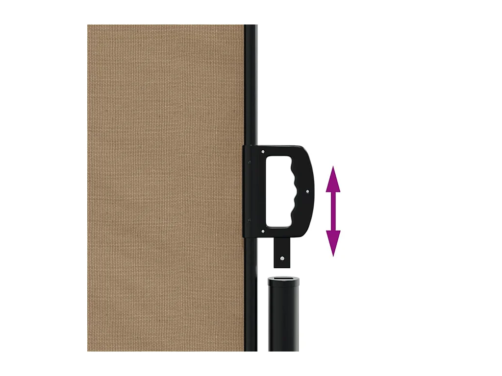 Auvent latéral rétractable taupe 220x1000 cm