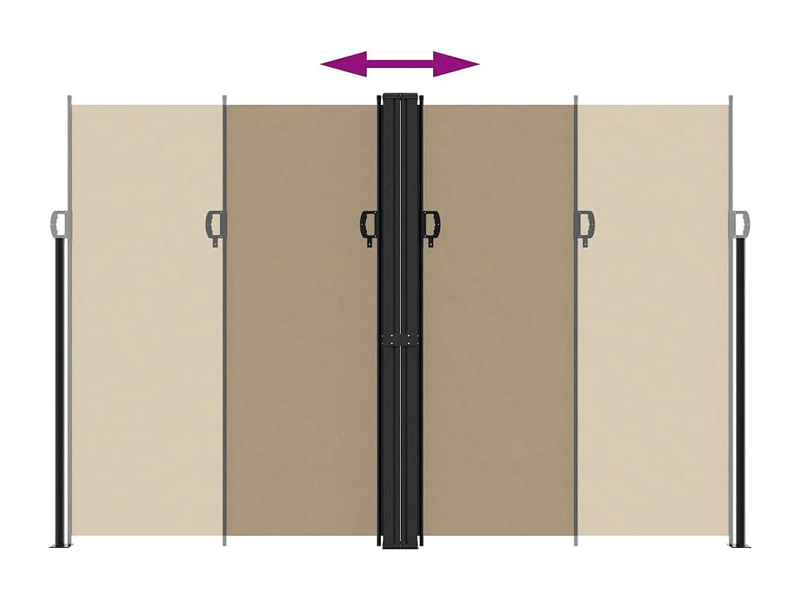 Tenda laterale retrattile tortora 220x1000 cm