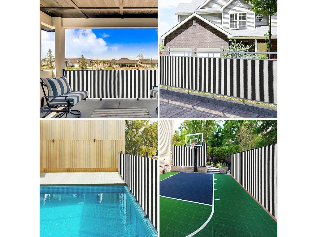 Rete privacy antracite e bianca 3,6x10 mt HDPE 75 g/m²