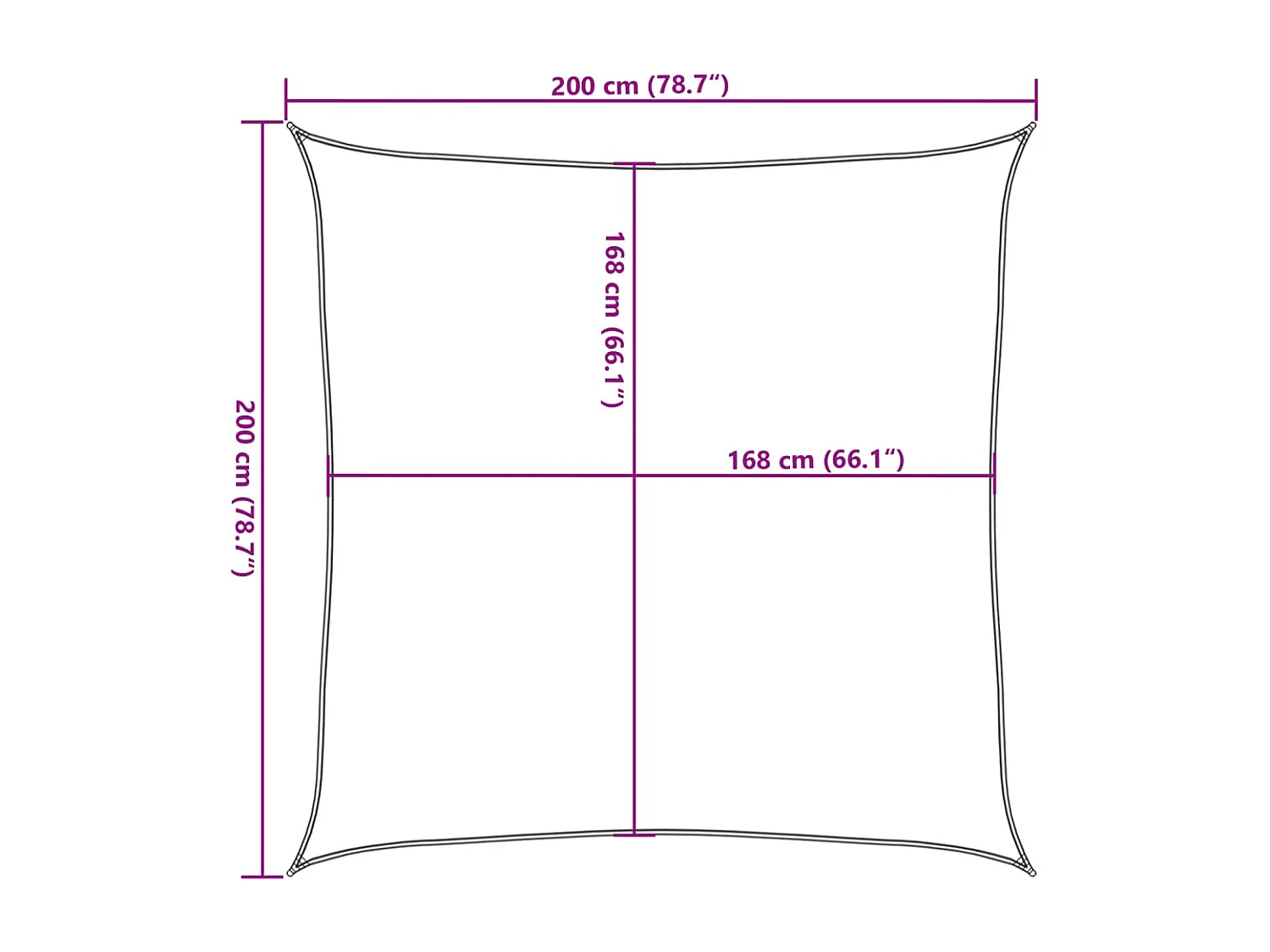 Vela ombreggiante sabbia 2x2 m 100% poliestere oxford