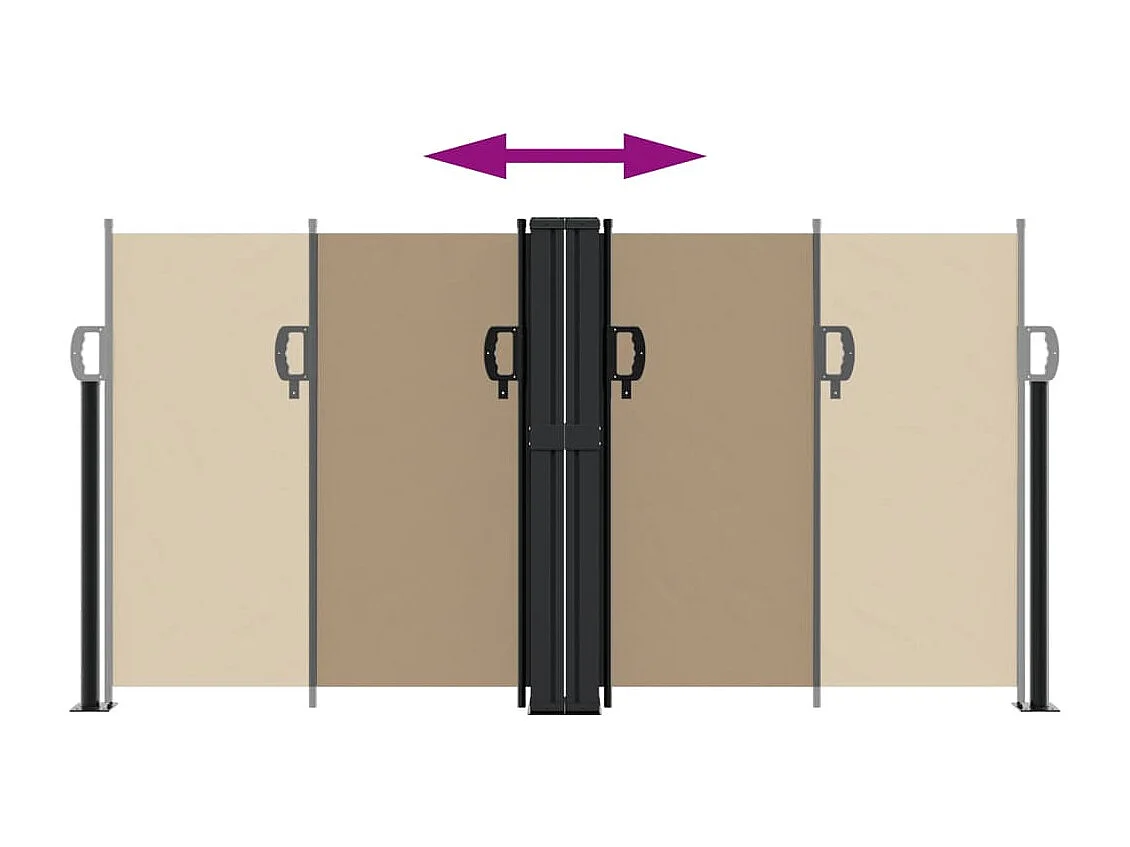 Auvent latéral rétractable taupe 120x1200 cm