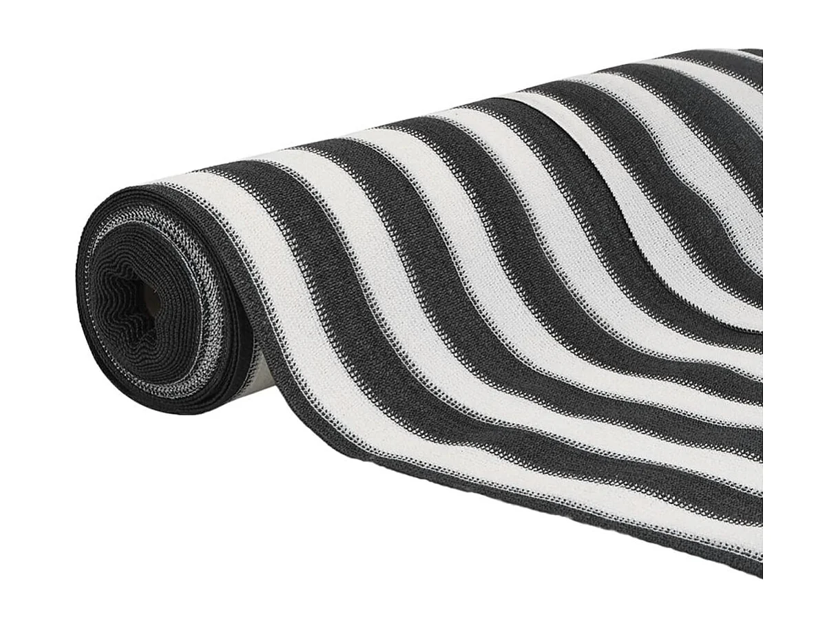 Rede de privacidade antracite e branca 1x10 m HDPE 195 g/m²