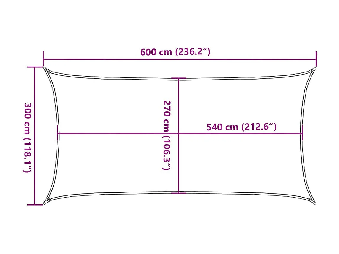 Voile d'ombrage 160 g/m² Noir 3x6 m PEHD