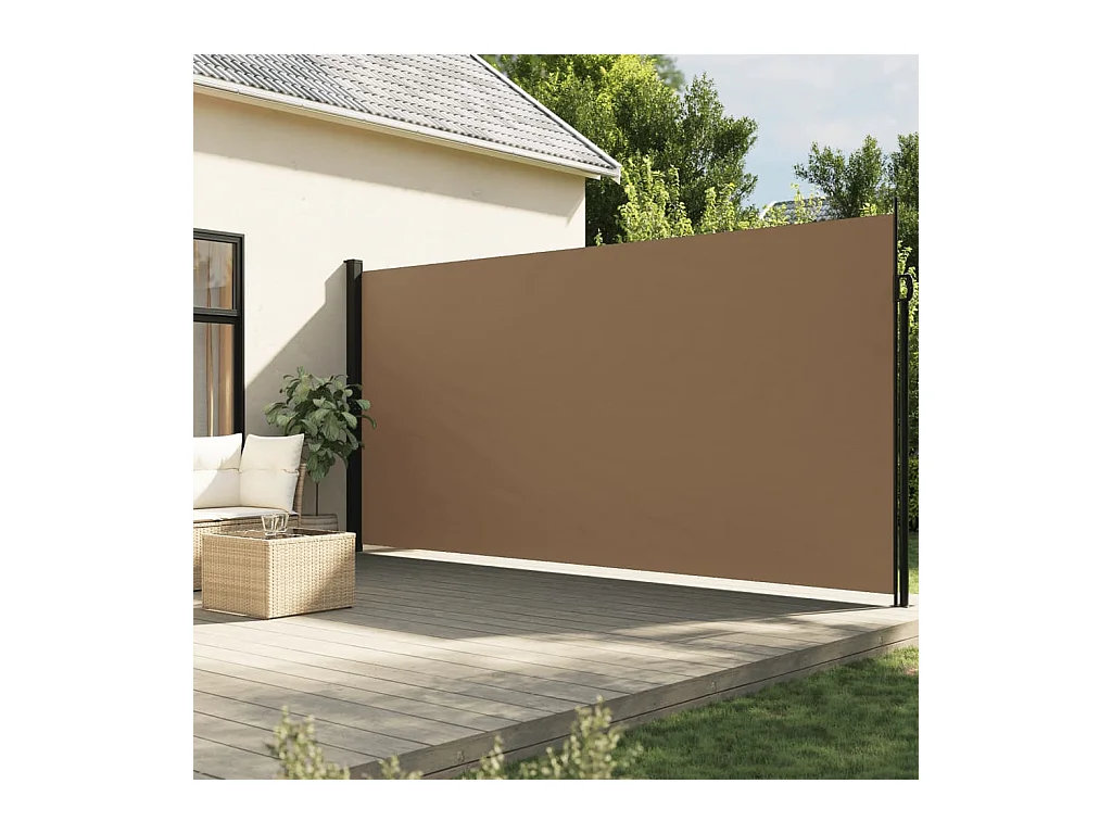 Auvent latéral rétractable taupe 200x600 cm