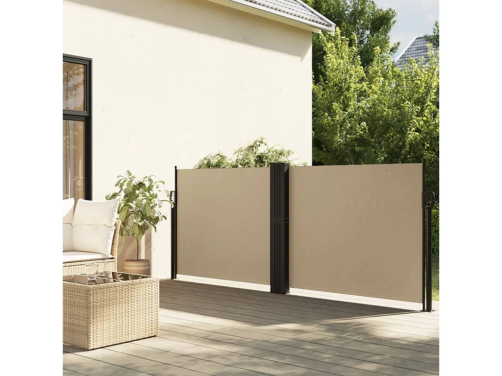 Toldo lateral retrátil bege 120x600 cm