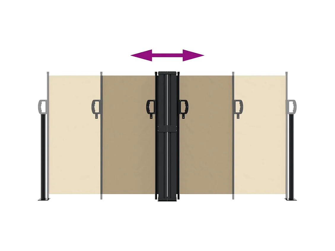 Auvent latéral rétractable beige 120x600 cm